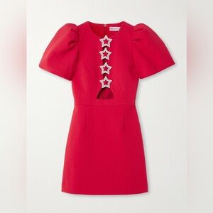 REBECCA VALLANCE. Akari cutout crystal-embellished cady mini dress Size: US 8
